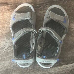 Khombu Gray and Blue Sandals with Sturdy Sole